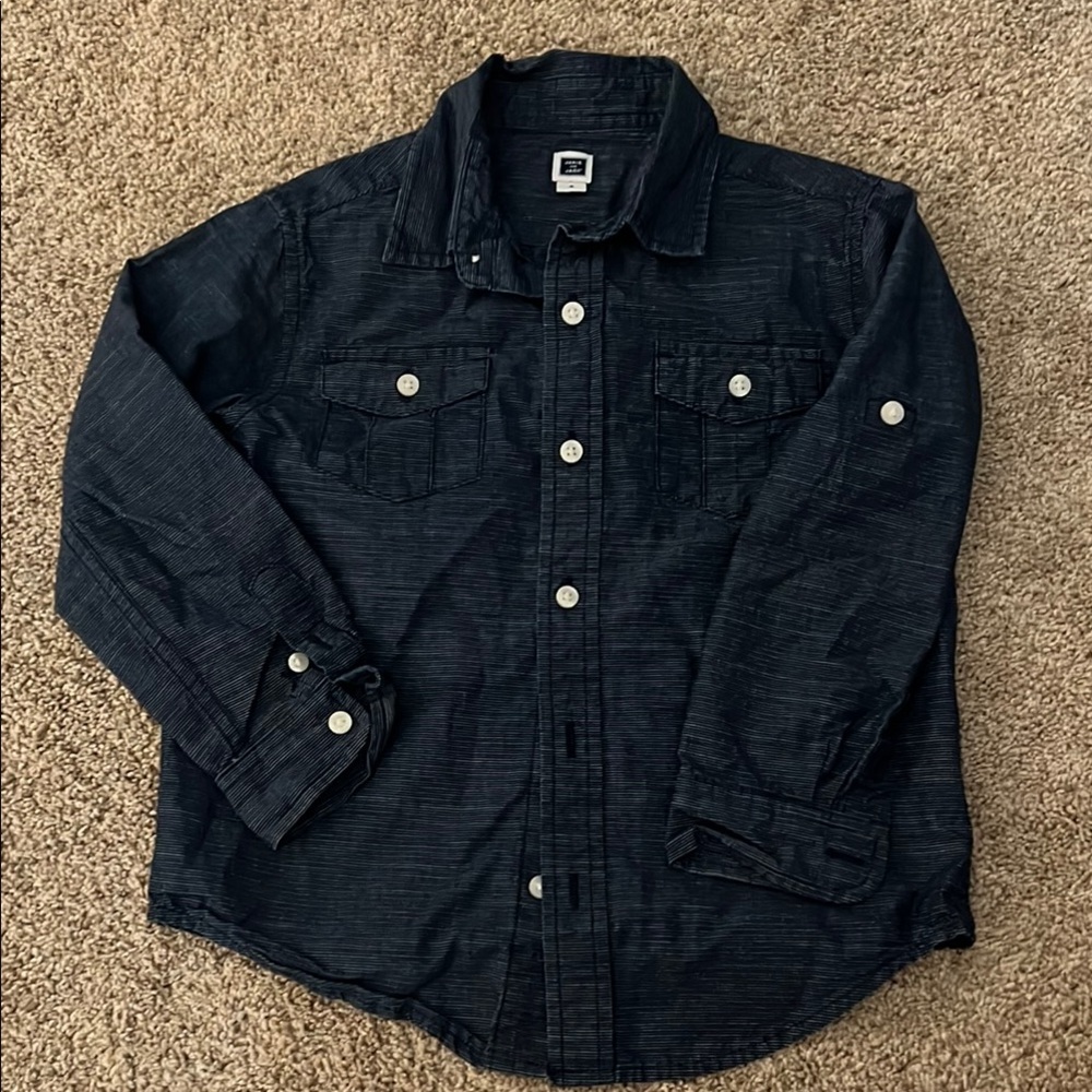Janie and Jack Blue Button Down Shirt for Kids